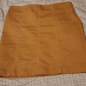 Forever 21 Womens Mini Skirt Small Mustard Yellow Denim Y2K Capsule Minimalist